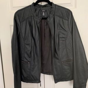 Black faux leather jacket